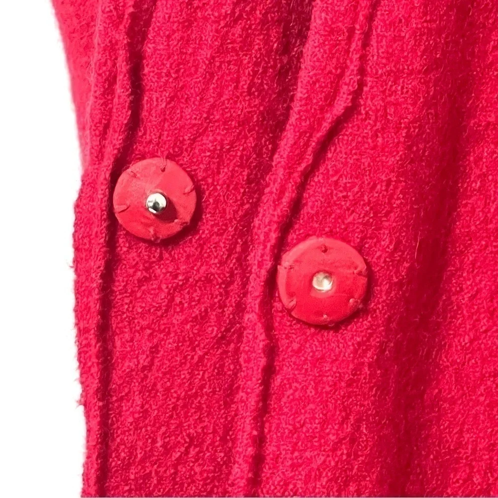 Chico's Woman Red 100% WOOL Cardigan Coat Jacket Size 2 US L/12